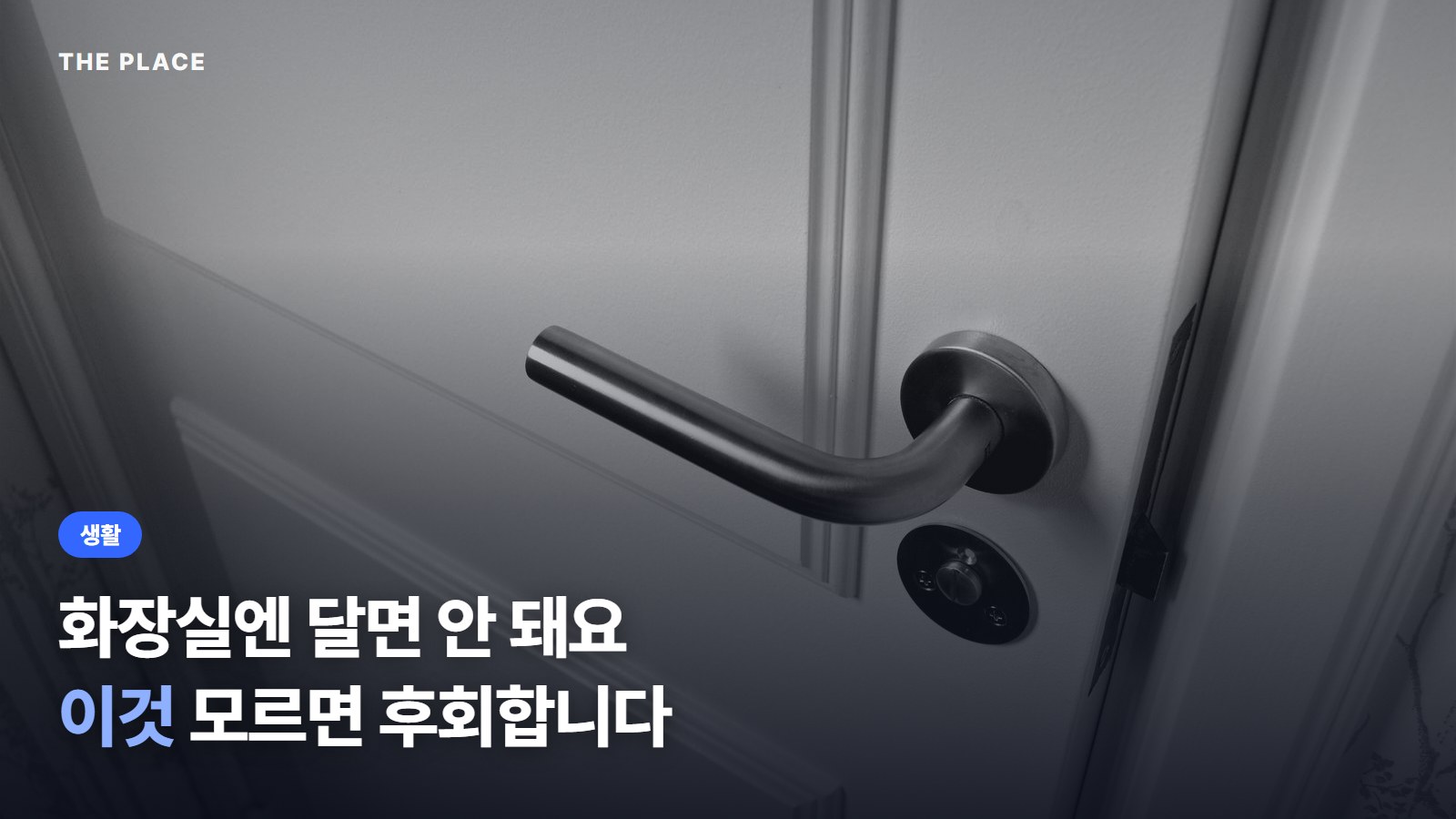 화장실엔 달면 안 돼요 이것 모르면 후회합니다