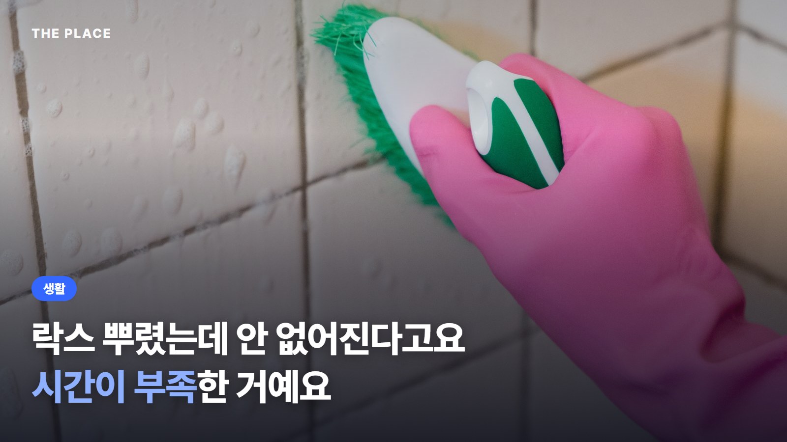 락스 뿌렸는데 안 없어진다고요 시간이 부족한 거예요