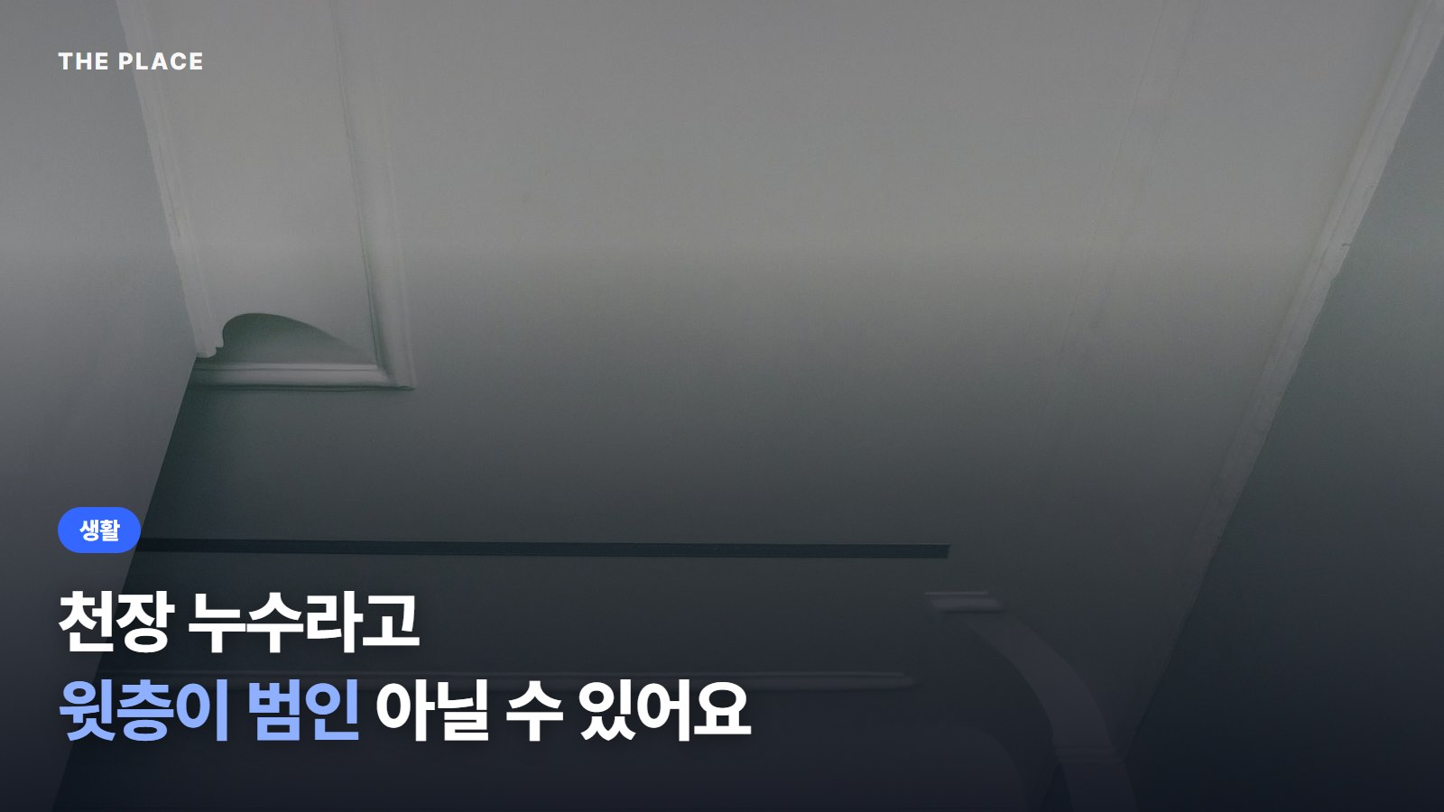 천장 누수라고 윗층이 범인 아닐 수 있어요